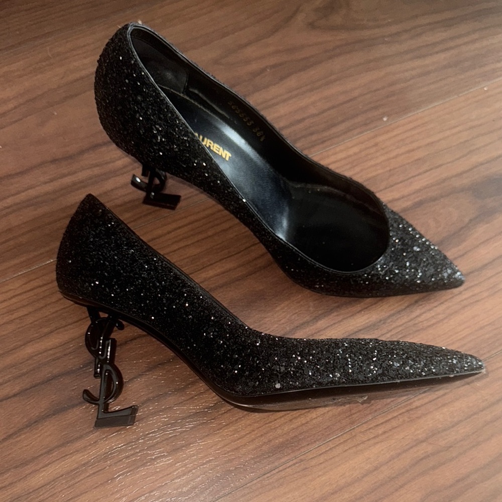 Saint Laurent Sparkling Black Heels